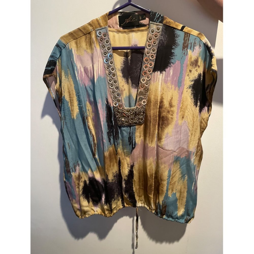 Akiko - Gold Embellished Blouse